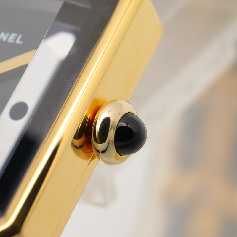 香奈兒 (Chanel) CHANEL Première M 系列腕錶，鍍金皮革錶帶，女士款，黑色，H0001-6