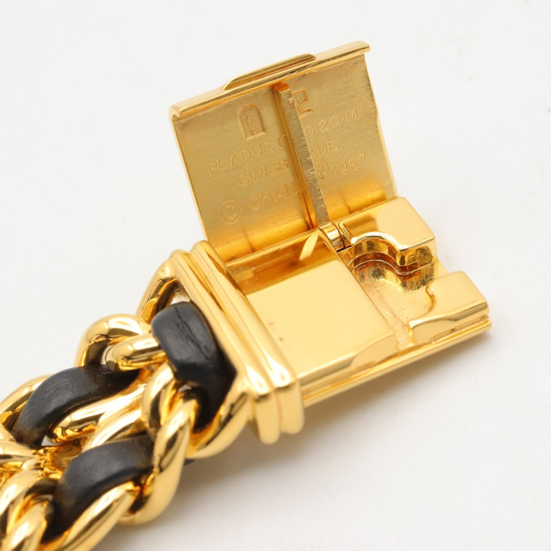 香奈兒 (Chanel) CHANEL Première M 系列腕錶，鍍金皮革錶帶，女士款，黑色，H0001-11