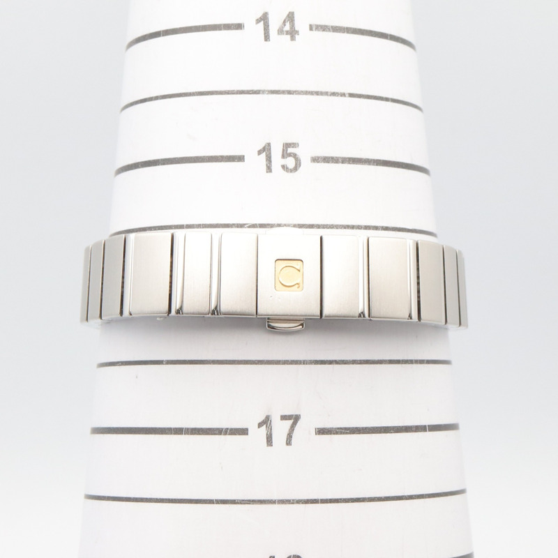 歐米茄星座系列鑲鑽錶圈12鑽女錶，不鏽鋼錶殼，白色錶盤，珍珠母貝錶帶，型號123.15.24.60.55.005-6