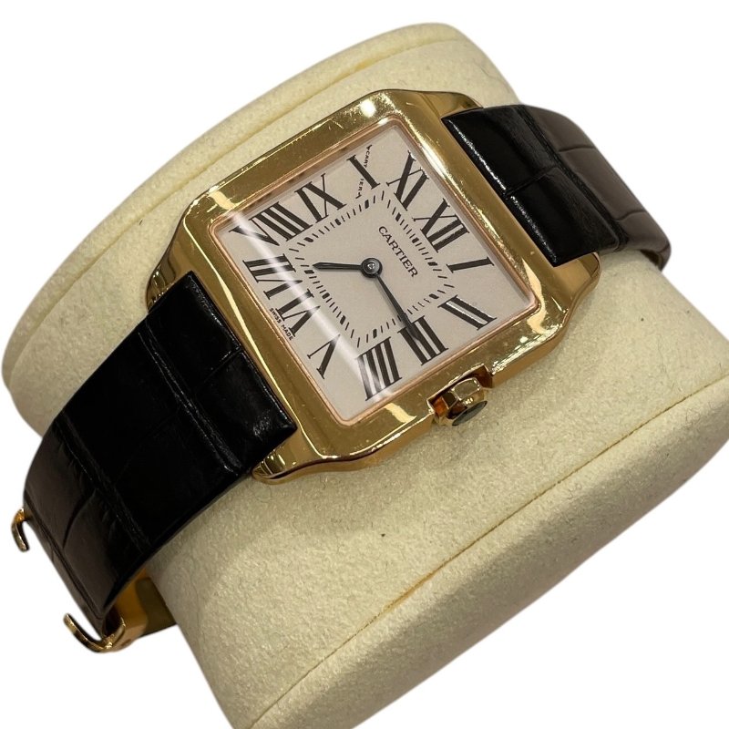 CARTIER 卡地亞 W2009251 SANTOS DUMONT 山度士 石英腕表 42mm K18PG 皮革錶帶-0