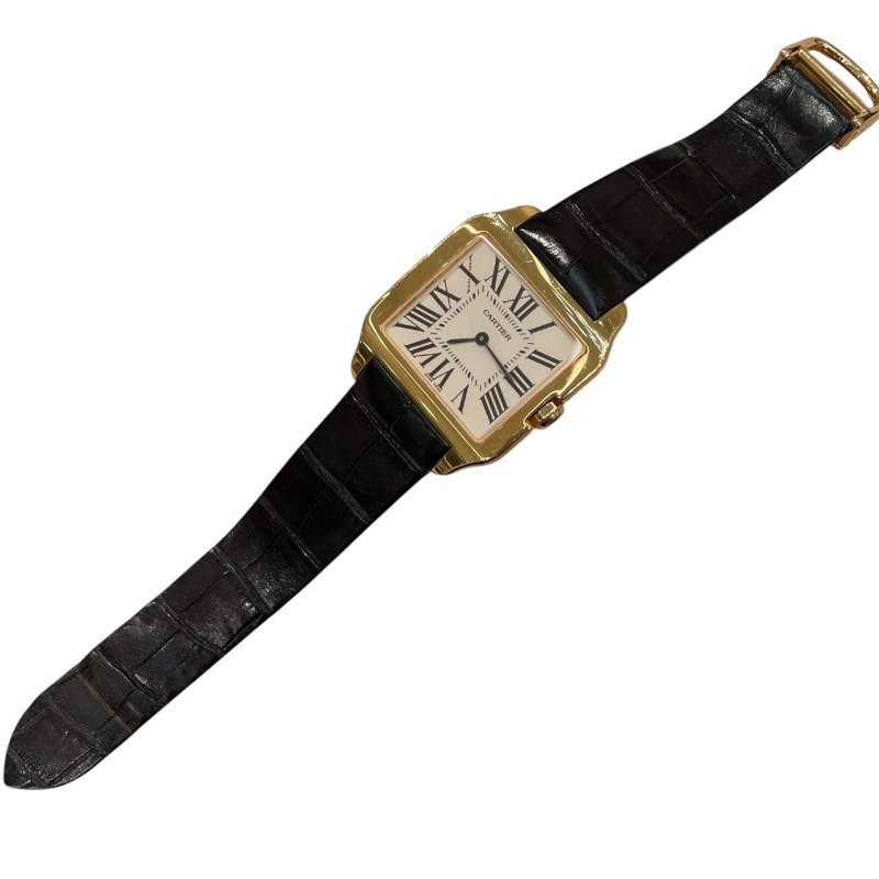 CARTIER 卡地亞 W2009251 SANTOS DUMONT 山度士 石英腕表 42mm K18PG 皮革錶帶-1