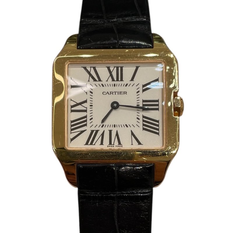 CARTIER 卡地亞 W2009251 SANTOS DUMONT 山度士 石英腕表 42mm K18PG 皮革錶帶-2