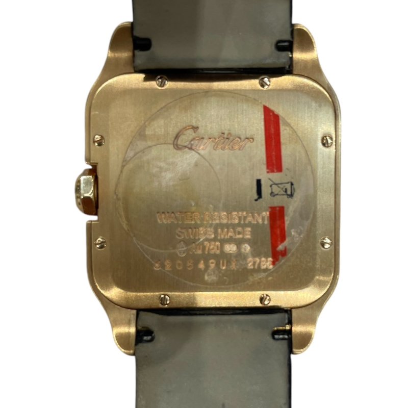 CARTIER 卡地亞 W2009251 SANTOS DUMONT 山度士 石英腕表 42mm K18PG 皮革錶帶-3