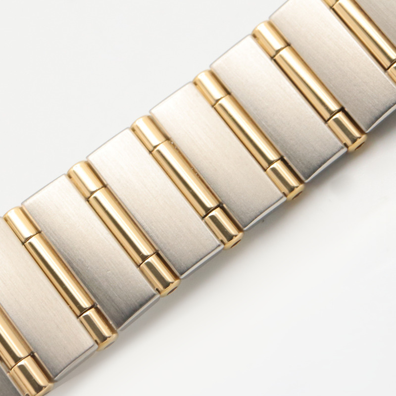 歐米茄星座系列迷你鑲鑽錶圈12P腕錶，18K（黃金）精鋼錶殼，女士白色珍珠貝母錶盤，型號1267.75-11