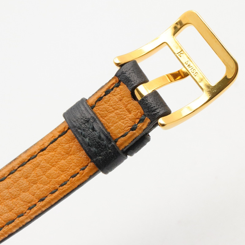 愛馬仕凱莉腕錶，鍍金（GP），皮革錶帶，女士香檳色，KE1.201-15