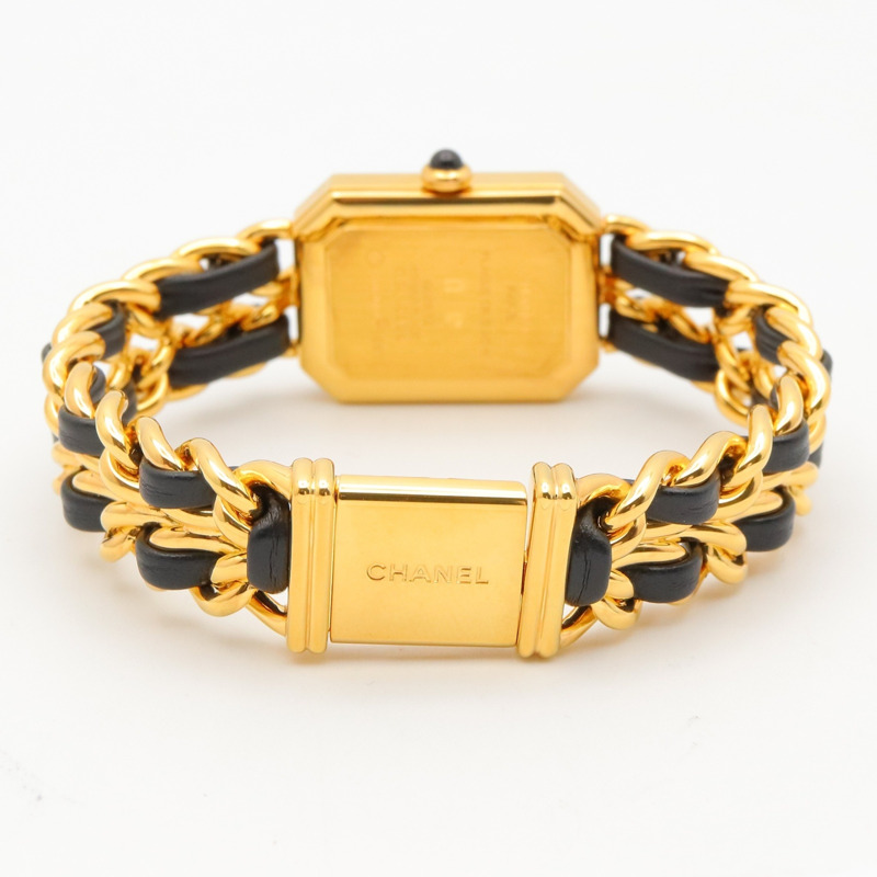 香奈兒 (Chanel) CHANEL Première S 女士腕錶，鍍金 (GP)，皮革錶帶，黑色，H0001-4