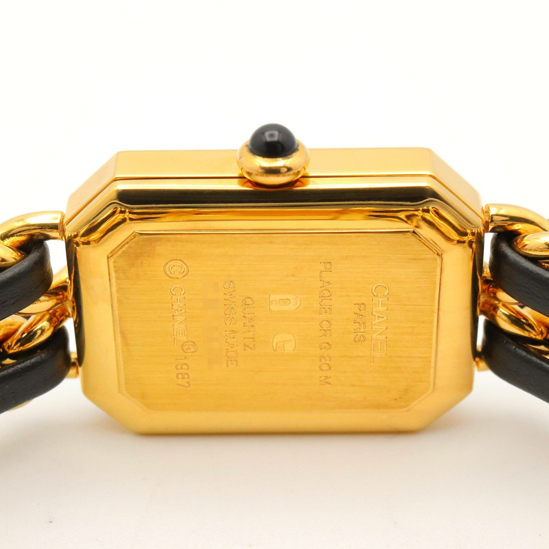 香奈兒 (Chanel) CHANEL Première S 女士腕錶，鍍金 (GP)，皮革錶帶，黑色，H0001-5