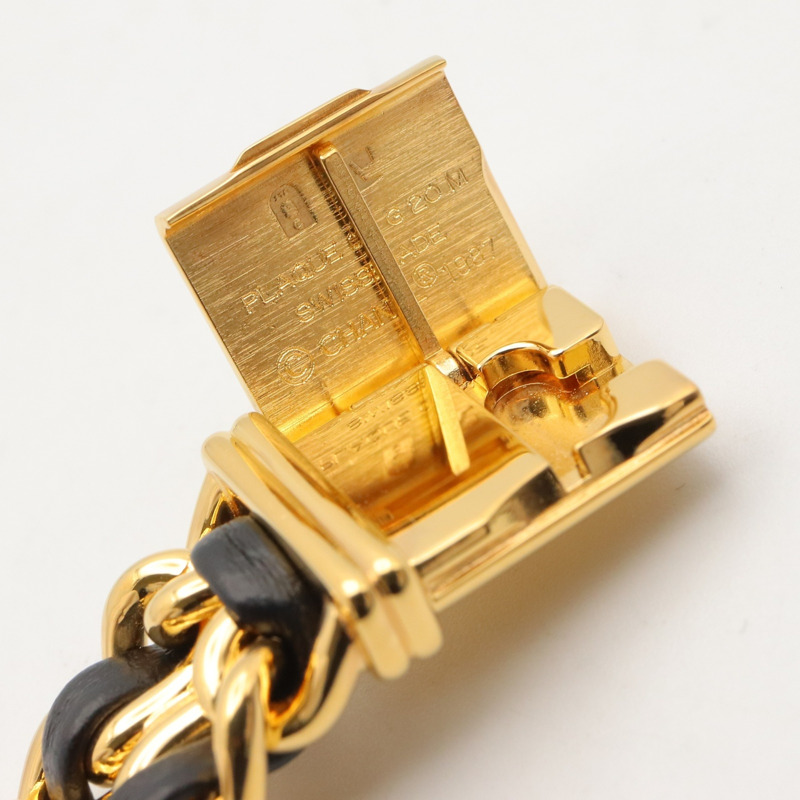 香奈兒 (Chanel) CHANEL Première S 女士腕錶，鍍金 (GP)，皮革錶帶，黑色，H0001-12