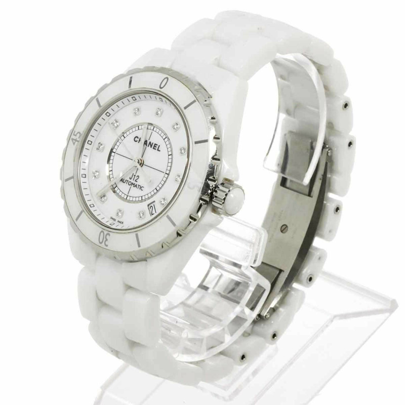 香奈兒 J12 38毫米 H1629 男士腕錶，日期顯示，鑲嵌12顆鑽石，白色陶瓷錶殼，自動上鍊機芯-2