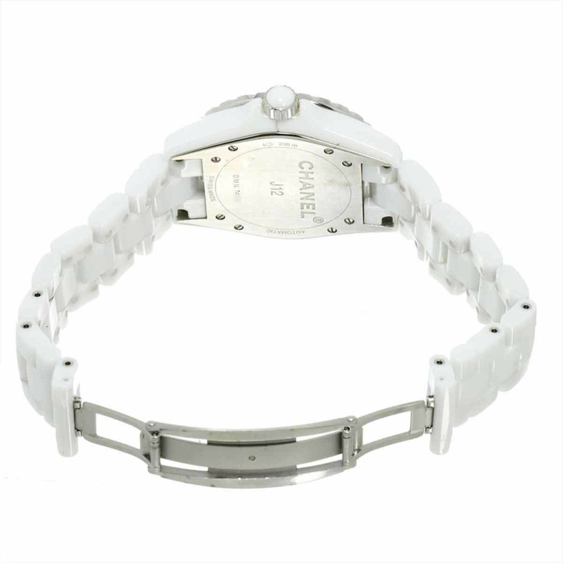 香奈兒 J12 38毫米 H1629 男士腕錶，日期顯示，鑲嵌12顆鑽石，白色陶瓷錶殼，自動上鍊機芯-4