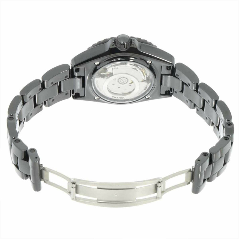 香奈兒 J12 Blush 38毫米 H10312 男士腕錶，黑色陶瓷錶殼，日期顯示，自動機械機芯-4