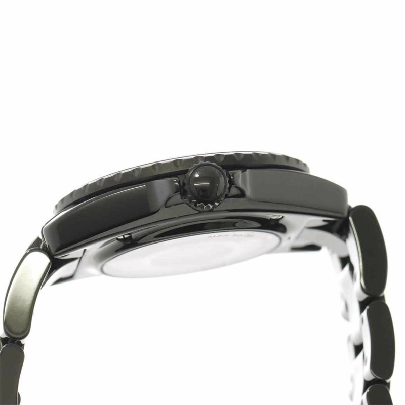 香奈兒 J12 Blush 38毫米 H10312 男士腕錶，黑色陶瓷錶殼，日期顯示，自動機械機芯-5