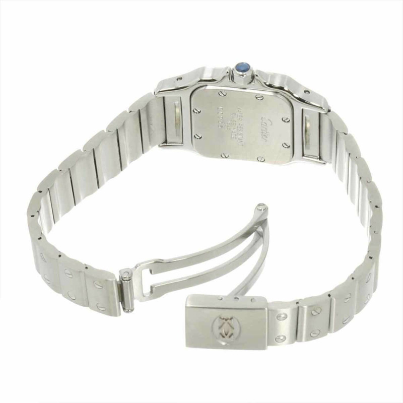 卡地亞 Santos Galbee SM W20024D6 女士腕錶，象牙色，石英錶-4