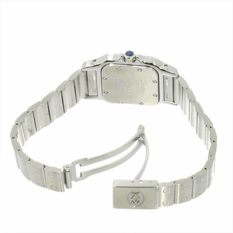 卡地亞 Santos Galbee SM W20024D6 女士腕錶，象牙色，石英錶-4