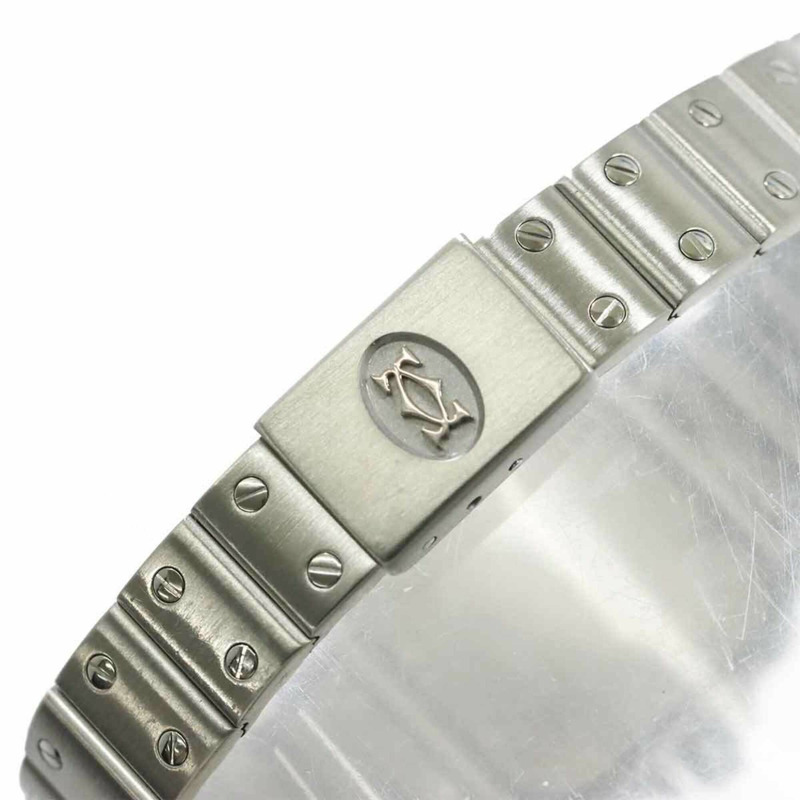 卡地亞 Santos Galbee SM W20024D6 女士腕錶，象牙色，石英錶-6