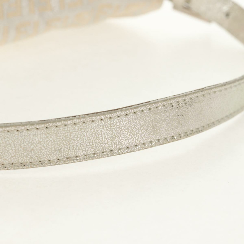 【日本直送】FENDI Zucchino 帆布 Mamma Baguette 肩背包 銀色 正品 ep12129V-7