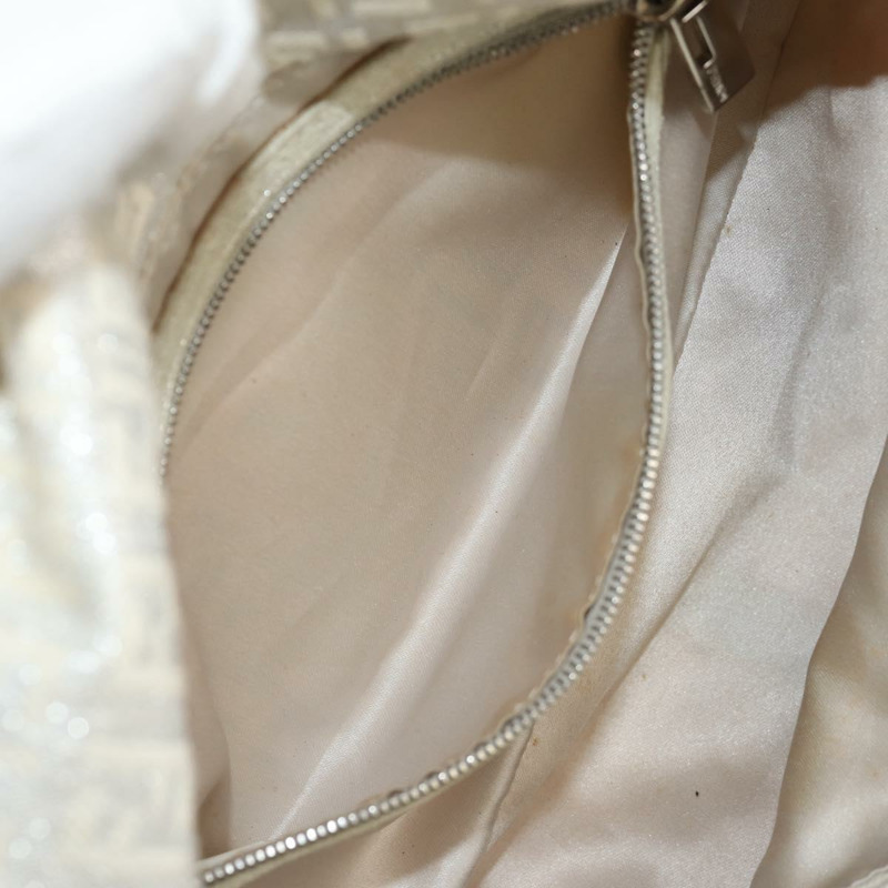 【日本直送】FENDI Zucchino 帆布 Mamma Baguette 肩背包 銀色 正品 ep12129V-29