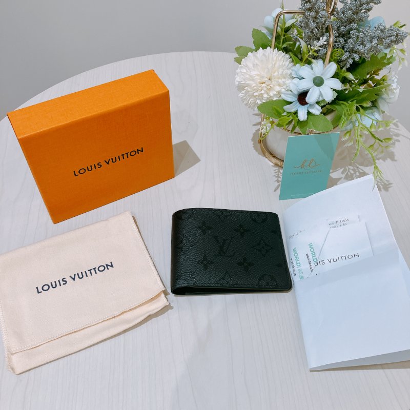 TK2025 Louis Vuitton 路易威登經典暗花紋兩摺銀包 Multiple Wallet Monogram Midnight-12