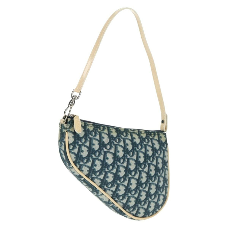 【日本直送】Christian Dior Trotter帆布馬鞍包 藍色銀色 正品 168450V-0