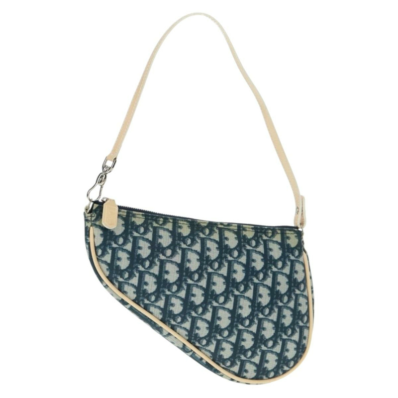 【日本直送】Christian Dior Trotter帆布馬鞍包 藍色銀色 正品 168450V-12