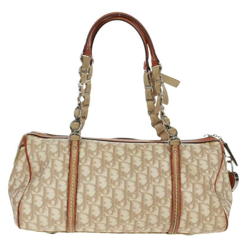 【日本直送】Christian Dior Trotter帆布浪漫手提包 PVC米色銀色 正品 165370SAV-1