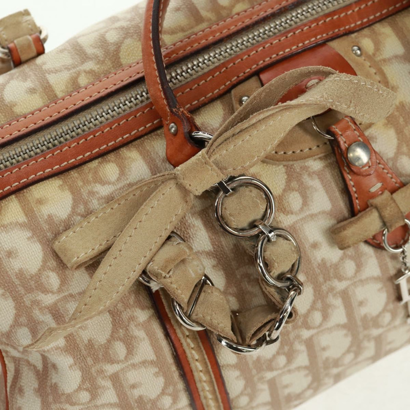 【日本直送】Christian Dior Trotter帆布浪漫手提包 PVC米色銀色 正品 165370SAV-8