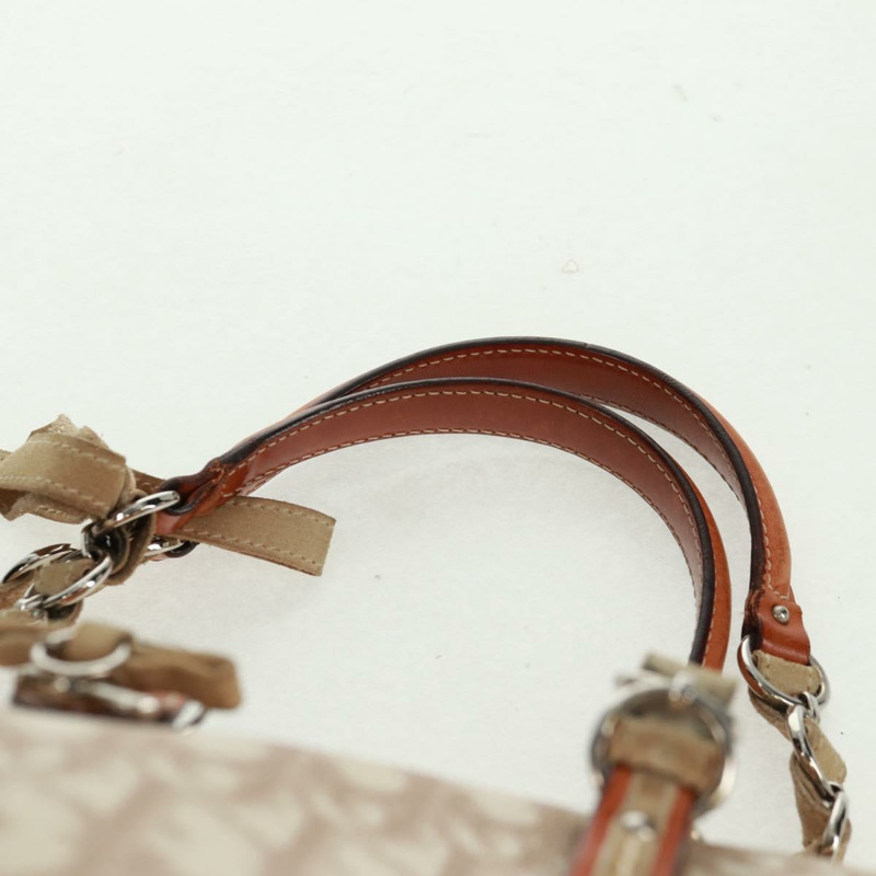 【日本直送】Christian Dior Trotter帆布浪漫手提包 PVC米色銀色 正品 165370SAV-13