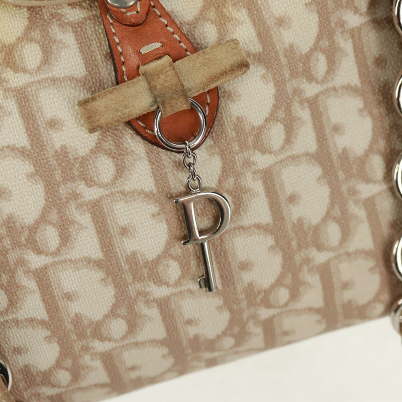 【日本直送】Christian Dior Trotter帆布浪漫手提包 PVC米色銀色 正品 165370SAV-18