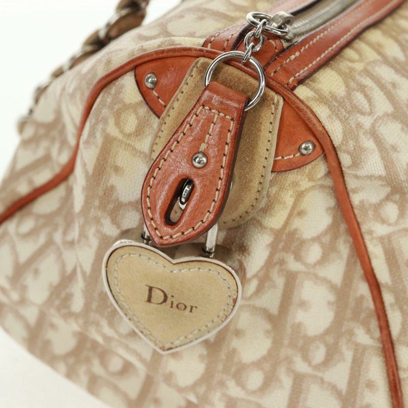 【日本直送】Christian Dior Trotter帆布浪漫手提包 PVC米色銀色 正品 165370SAV-19