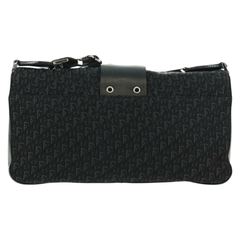 【日本直送】Christian Dior Trotter帆布街頭時尚肩背包 黑色銀色 正品 168745V-1