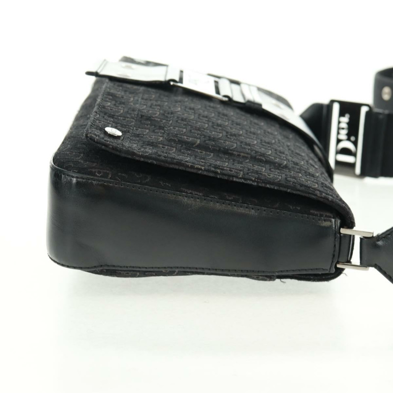 【日本直送】Christian Dior Trotter帆布街頭時尚肩背包 黑色銀色 正品 168745V-3