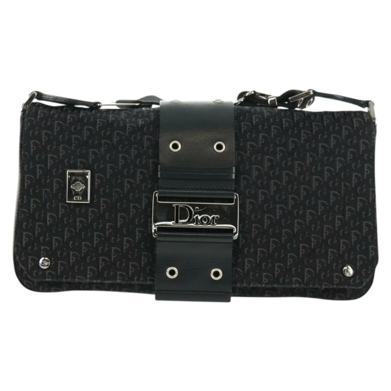 【日本直送】Christian Dior Trotter帆布街頭時尚肩背包 黑色銀色 正品 168745V-12