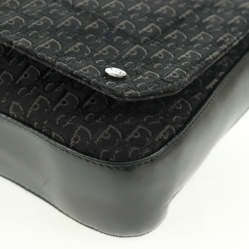 【日本直送】Christian Dior Trotter帆布街頭時尚肩背包 黑色銀色 正品 168745V-15