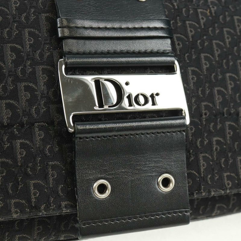 【日本直送】Christian Dior Trotter帆布街頭時尚肩背包 黑色銀色 正品 168745V-18
