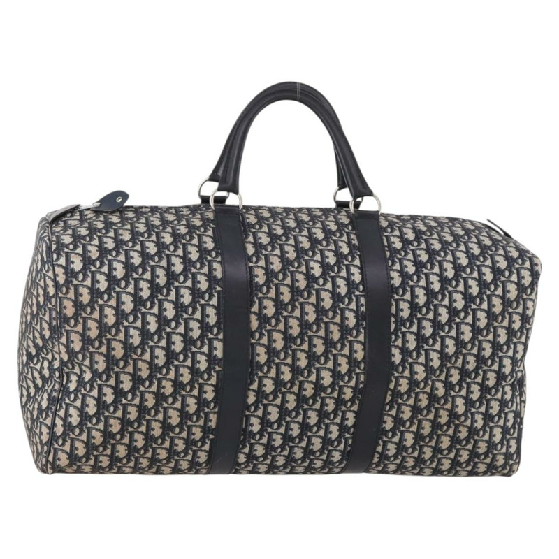 【日本直送】Christian Dior Trotter帆布波士頓包 海軍藍 銀色 正品 BA10393-0