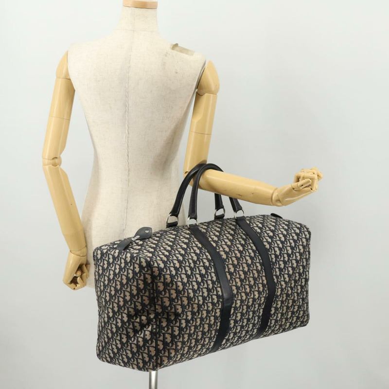 【日本直送】Christian Dior Trotter帆布波士頓包 海軍藍 銀色 正品 BA10393-19