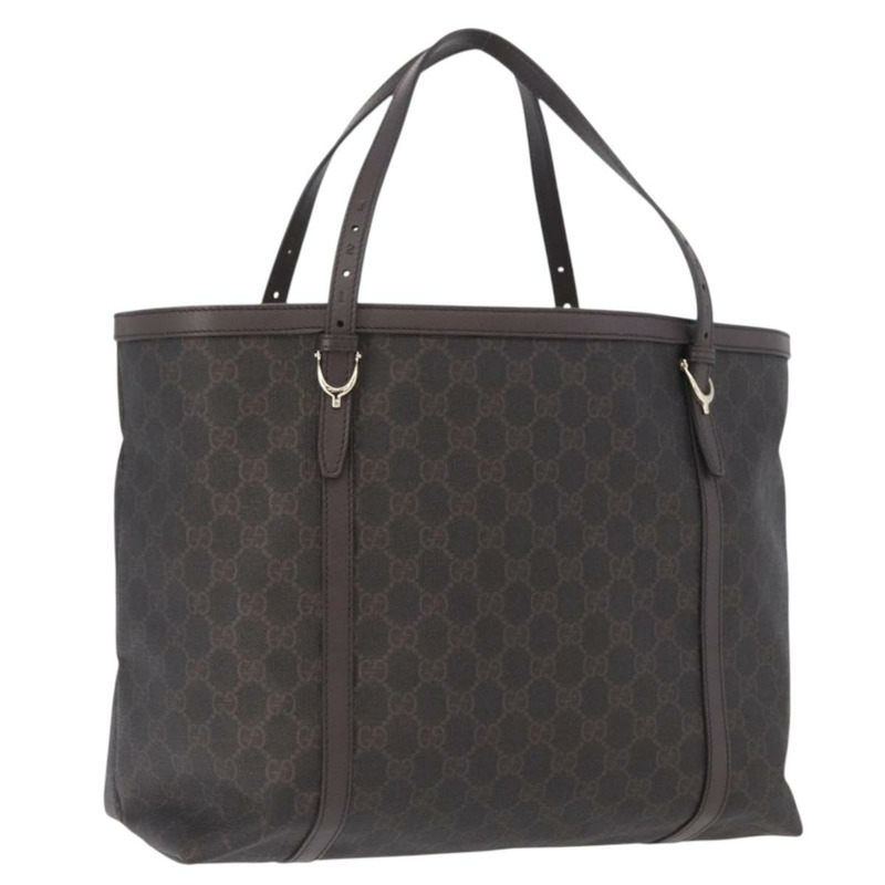【日本直送】GUCCI GG Supreme 托特包 PVC 金色深棕色 309613 正品 ki6444-0