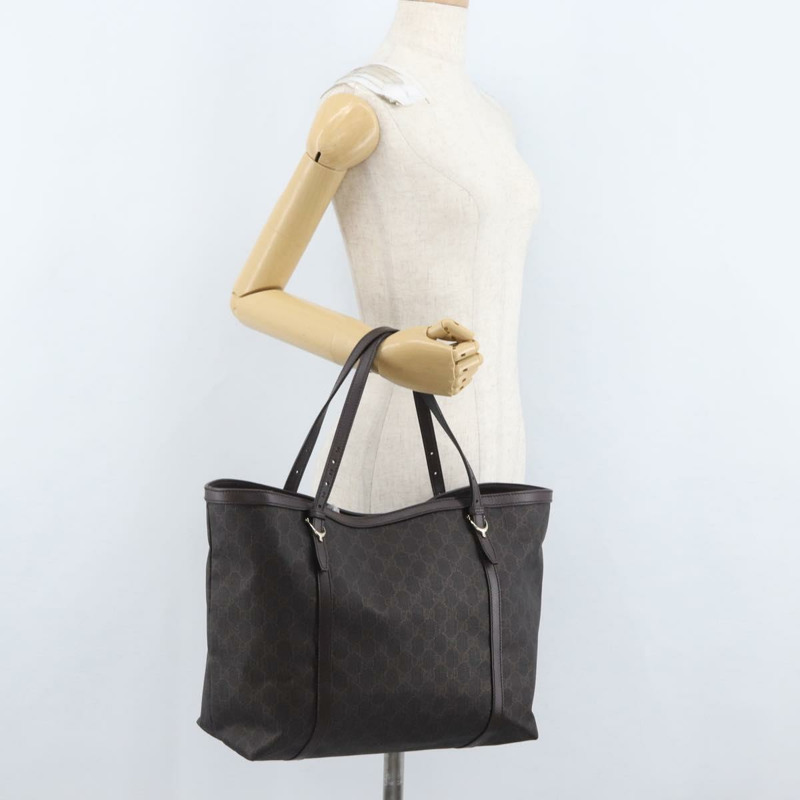 【日本直送】GUCCI GG Supreme 托特包 PVC 金色深棕色 309613 正品 ki6444-21