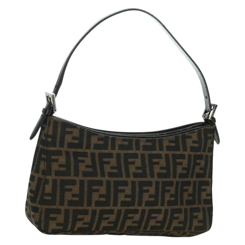 【日本直送】FENDI Zucca帆布肩背包 黑色棕色 正品 172726SAV-0