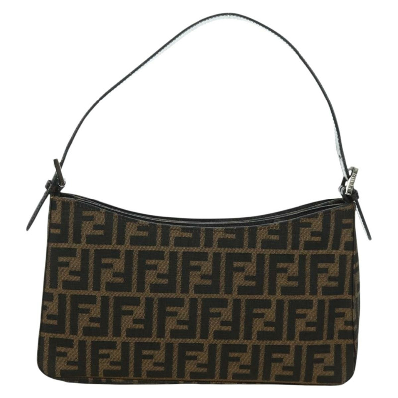 【日本直送】FENDI Zucca帆布肩背包 黑色棕色 正品 172726SAV-1