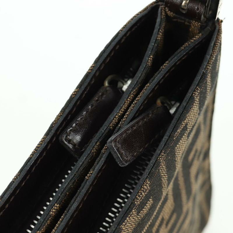 【日本直送】FENDI Zucca帆布肩背包 黑色棕色 正品 172726SAV-8