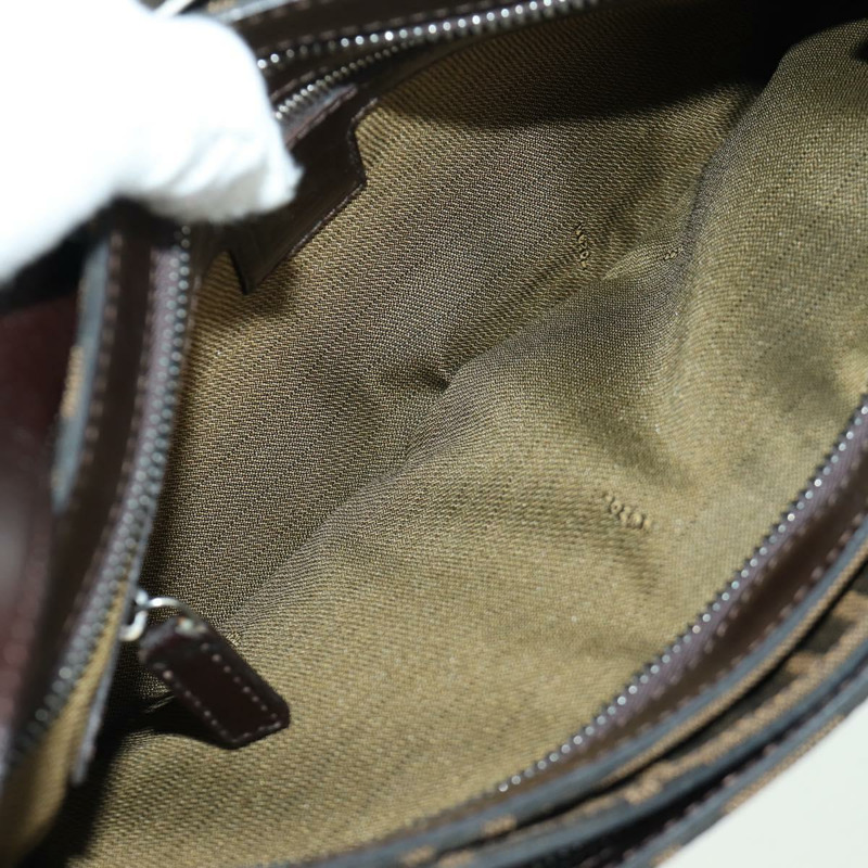 【日本直送】FENDI Zucca帆布肩背包 黑色棕色 正品 172726SAV-10