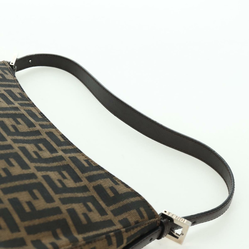 【日本直送】FENDI Zucca帆布肩背包 黑色棕色 正品 172726SAV-13
