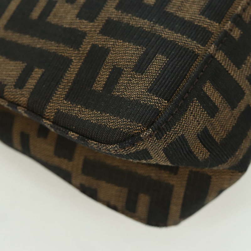 【日本直送】FENDI Zucca帆布肩背包 黑色棕色 正品 172726SAV-14