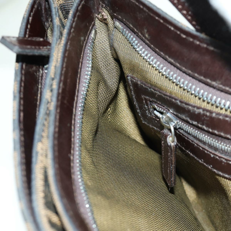 【日本直送】FENDI Zucca帆布肩背包 黑色棕色 正品 172726SAV-20