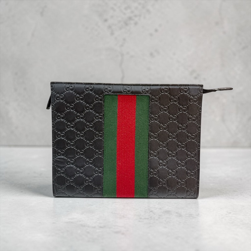 莉亞精品♡ Gucci 黑壓紋手拿包 二手美包-0