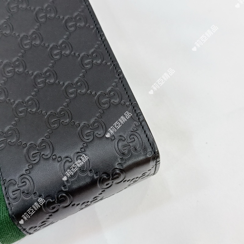 莉亞精品♡ Gucci 黑壓紋手拿包 二手美包-8