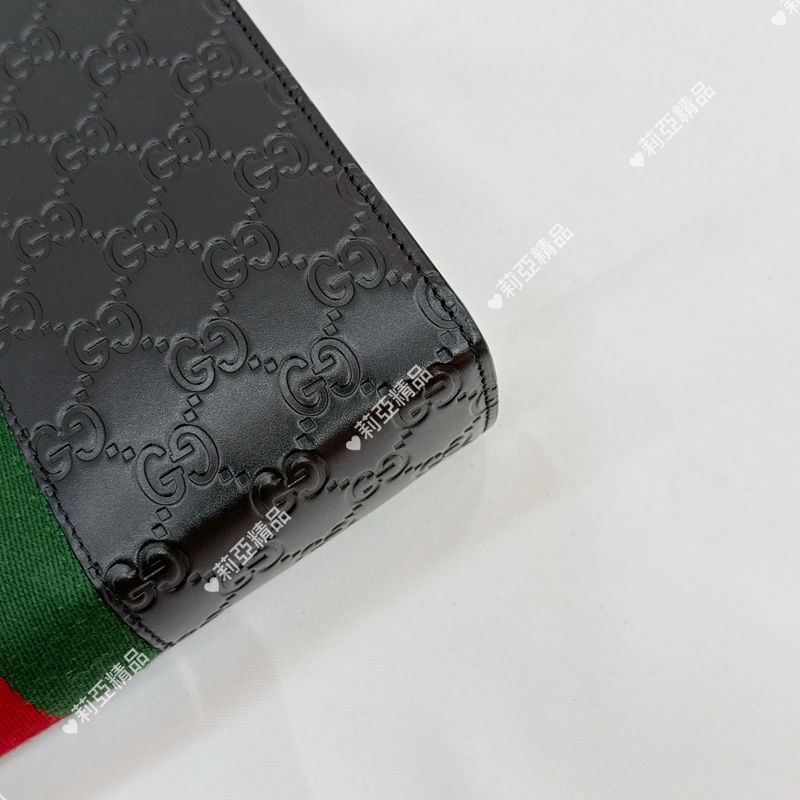 莉亞精品♡ Gucci 黑壓紋手拿包 二手美包-10