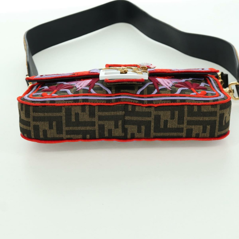 【日本直送】FENDI Zucca帆布Mamma Baguette單肩包 棕色/黑色 正品 171464SM-4