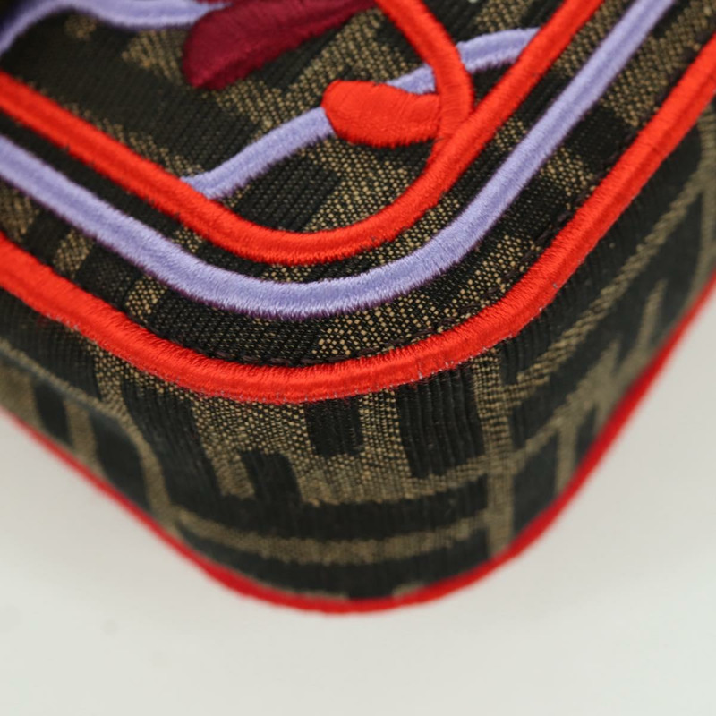 【日本直送】FENDI Zucca帆布Mamma Baguette單肩包 棕色/黑色 正品 171464SM-15